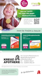 mea - meine apotheke Apotheken Prospekt der aktuellen Woche mit 4 Seiten, gültig von 01.12.2025 bis 31.12.2025, in Gösen und Umgebung Aktueller mea - meine apotheke Apotheken Prospekt in Gösen und Umgebung, "Unsere Dezember-Angebote" mit 4 Seiten, 01.12.2025 - 31.12.2025