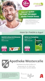 mea - meine apotheke Prospekt für Celle mit 4 Seiten mea - meine apotheke Prospekt für Celle: "Unsere August-Angebote", 4 Seiten, 01.08.2026 - 31.08.2026