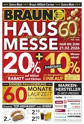 Aktueller BRAUN Möbel-Center Prospekt mit Getränke, "60 JAHRE BRAUN MÖBEL CENTER", Seite 1