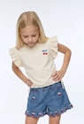 Short en denim à broderies cerises en promo chez Monoprix Margaret Short en denim à broderies cerises dans le catalogue Monoprix Margaret