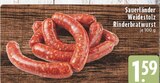 Rinderbratwurst im Angebot bei EDEKA in Ahlen Rinderbratwurst Angebote von Sauerländer Weidestolz bei EDEKA Ahlen für 1,59 €