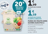Promo Purée de fruits sans sucres ajoutés à 1,59 € dans le catalogue Hyper U à Saint-Avé