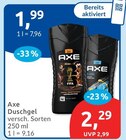 Duschgel im Angebot bei budni in Norderstedt Duschgel Angebote von Axe bei budni Norderstedt für 1,99 €