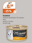 Pastete Nassfutter für Katzen Angebote von MIAMOR bei Müller Wuppertal für 0,59 €