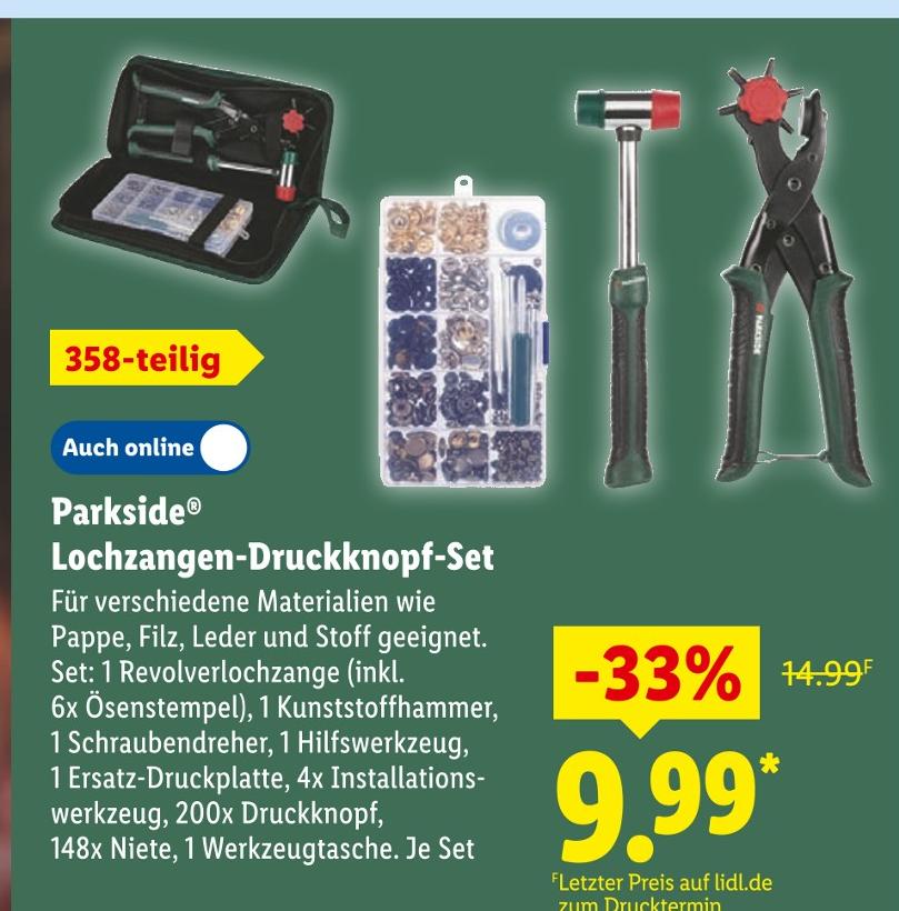 Lochzangen-Druckknopf-Set
