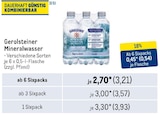 Mineralwasser Angebote von Gerolsteiner bei Metro Filderstadt für 3,21 €