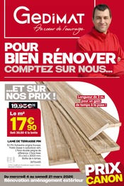 Prospectus Bricolage Gedimat en cours à Rang-du-Fliers et alentours, "POUR BIEN RÉNOVER, COMPTEZ SUR NOUS…", 16 pages, 04/03/2026 - 21/03/2026 Catalogue Bricolage Gedimat en cours à Rang-du-Fliers et alentours, "POUR BIEN RÉNOVER, COMPTEZ SUR NOUS…", 16 pages, 04/03/2026 - 21/03/2026