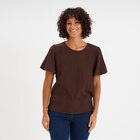 T-shirt manches courtes ballons marron foncé femme dans le catalogue La Halle