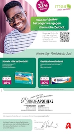 mea - meine apotheke Apotheken Prospekt der aktuellen Woche mit 4 Seiten, gültig von 01.06.2026 bis 30.06.2026, in Gerbrunn und Umgebung Aktueller mea - meine apotheke Apotheken Prospekt in Gerbrunn und Umgebung, "Unsere Juni-Angebote" mit 4 Seiten, 01.06.2026 - 30.06.2026
