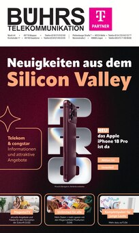 Aktueller Telekom Partner Bührs Melle Prospekt (Osnabrück, 8 Seiten zum blättern Telekom Partner Bührs Melle Prospekt Neuigkeiten aus dem Silicon Valley mit 8 Seiten