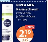 Rasierschaum Sensitive im Angebot bei V-Markt in Kempten Rasierschaum Sensitive Angebote von NIVEA MEN bei V-Markt Kempten für 2,19 €
