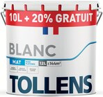 Peinture(d) Tollens murs et plafonds mat blanc 10 L + 20% gratuit - TOLLENS en promo chez Castorama Romans-sur-Isère à 59,90 €