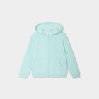 Sweat zippé à capuche droit molleton vert pastel fille dans le catalogue La Halle