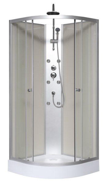 Cabine de douche hydromassante 85 x 85 cm "beige & silver"