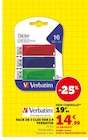 Pack de 3 clés USB 2.0 - Verbatim - Super U Pack de 3 clés USB 2.0 - Verbatim à 14,99 € dans le catalogue Super U