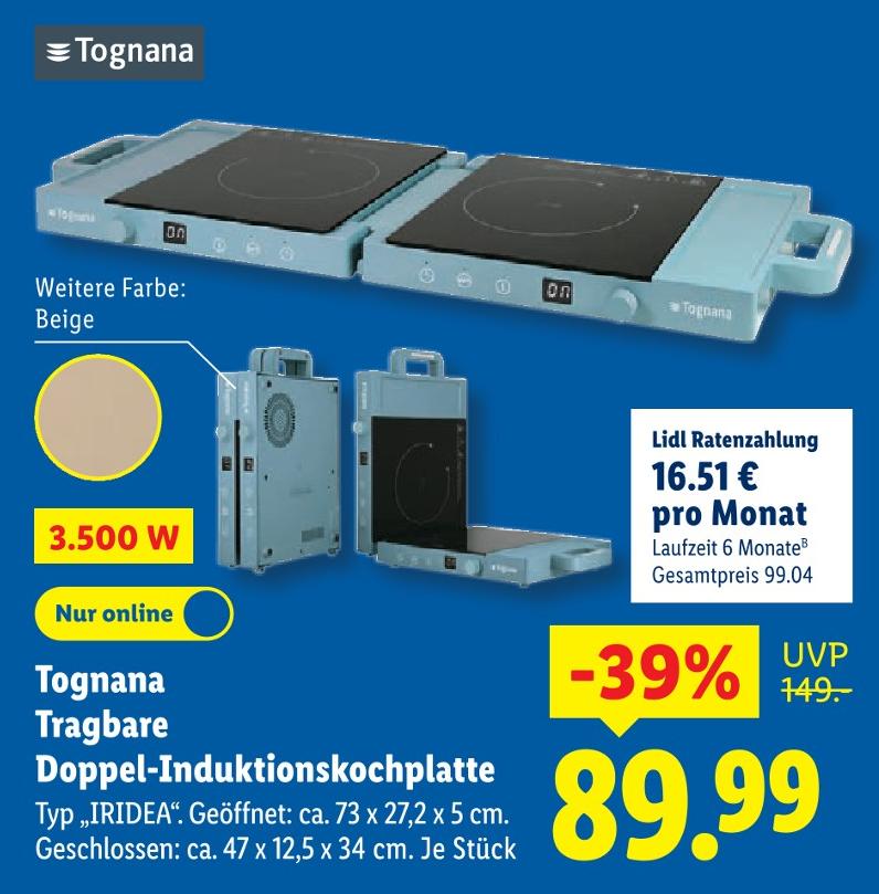 Tragbare Doppel-Induktionskochplatte