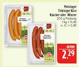 Thüringer Käse Knacker von Meininger für 2,29 € bei Marktkauf im Angebot Thüringer Käse Knacker von Meininger im aktuellen Marktkauf Prospekt