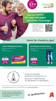 mea - meine apotheke Prospekt der Woche "Unsere April-Angebote" Seite 1, 01.04.2026 bis 30.04.2026 für München Aktueller mea - meine apotheke Prospekt "Unsere April-Angebote" Seite 1 von 4 Seiten für München