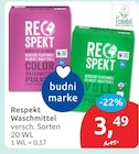 Respekt Waschmittel Color für 3,49 € bei budni im Angebot Respekt Waschmittel Color im aktuellen budni Prospekt