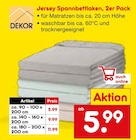 Aktuelles Jersey Spannbettlaken ca. 90 - 100 x 200 cm 2er Pack Angebot bei Netto Marken-Discount in Reutlingen ab 5,99 €