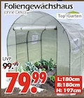 Foliengewächshaus Angebote von Top Garten bei Wreesmann Cottbus für 79,99 €