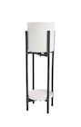 Porte plante double rond coloris blanc en métal - 23 x 23 x 72 cm - BOTANIC® à 19,99 € dans le catalogue Botanic