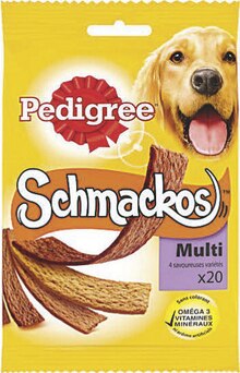 Schmackos multi pour chien - Géant Casino à Grenoble Schmackos multi pour chien en promo chez Géant Casino Grenoble à 1,35 €