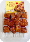 4 BROCHETTES DE POULET MARINÉES AUCHAN - AUCHAN dans le catalogue Auchan Hypermarché