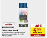 Universal-Sprühlack von toom für 5,99 € bei toom Baumarkt im Angebot Universal-Sprühlack von toom im aktuellen toom Baumarkt Prospekt