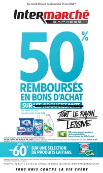 Prospectus Intermarché de la semaine "50% REMBOURSÉS EN BONS D'ACHAT SUR TOUT LE RAYON LESSIVE" avec 1 pages, valide du 30/04/2024 au 12/05/2024 pour Marseille et alentours
