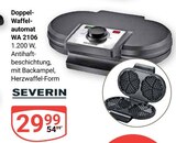 Doppel-Waffelautomat WA 2106 Angebote von SEVERIN bei GLOBUS Pirmasens für 29,99 €
