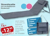 Strandmatte bei Sonderpreis Baumarkt im Pfarrkirchen Prospekt für 12,95 €