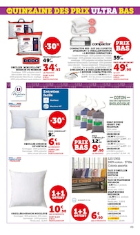 Promotion Coussin dans le prospectus Hyper U, valable du 26/08/2025 au 07/09/2025 Promo Coussin dans le catalogue Hyper U du moment à la page 49