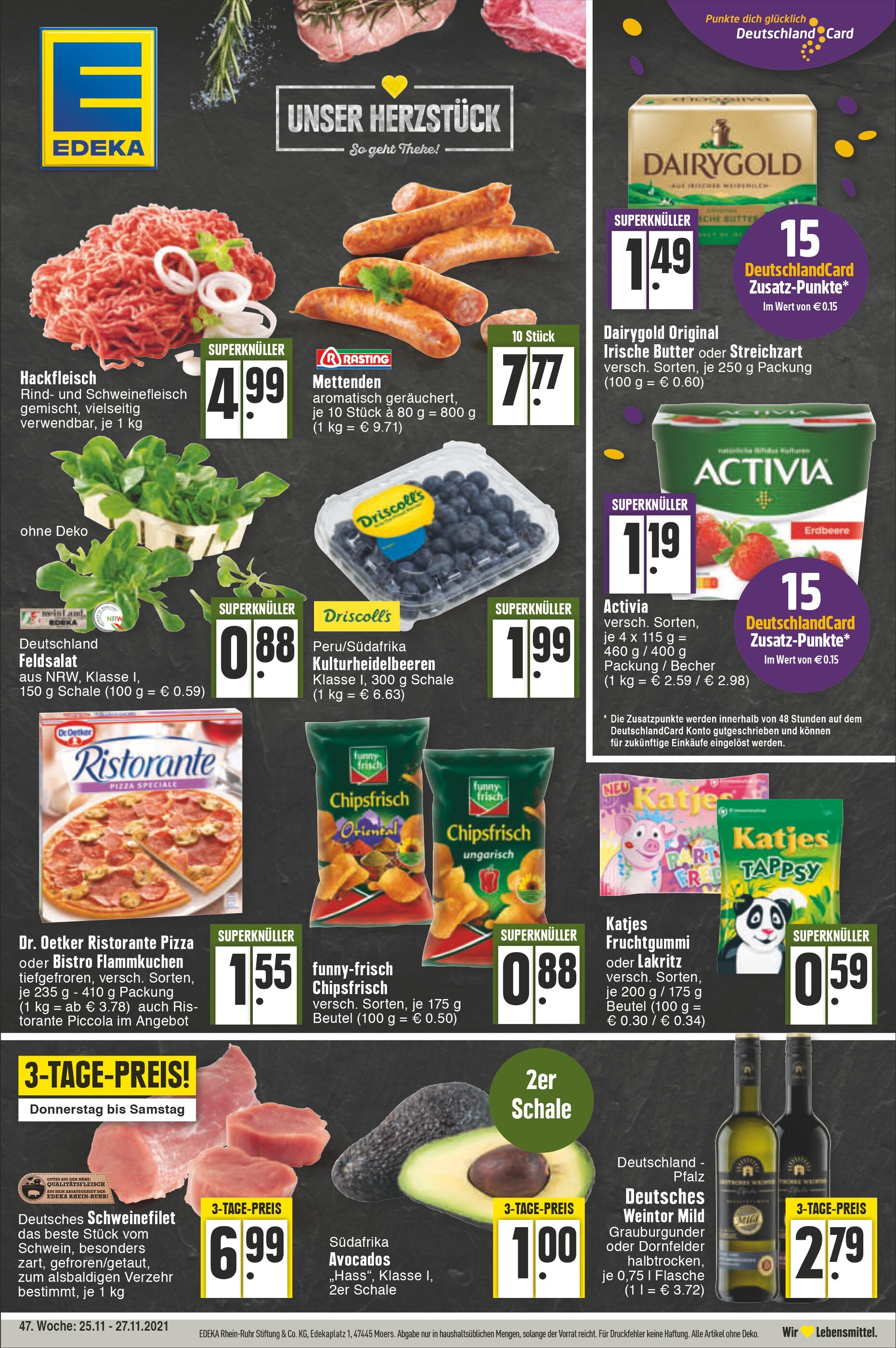 EDEKA Prospekt für Köln mit 1 Seite EDEKA Prospekt für Köln: "Unser Herzstück", 1 Seite, 25.11.2021 - 27.11.2021