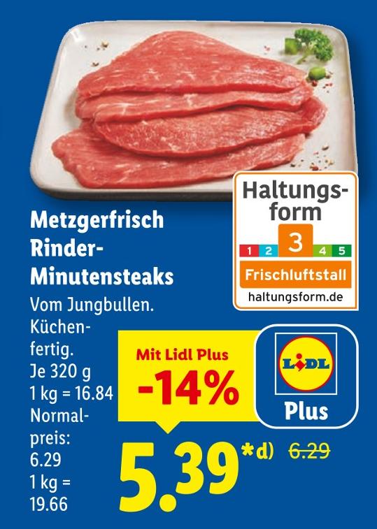 Metzgerfrisch Rinder-Minutensteaks