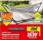 Hängematte mit Gestell im Angebot bei Lidl in Potsdam Hängematte mit Gestell Angebote von LIVARNO home bei Lidl Potsdam für 39,99 €