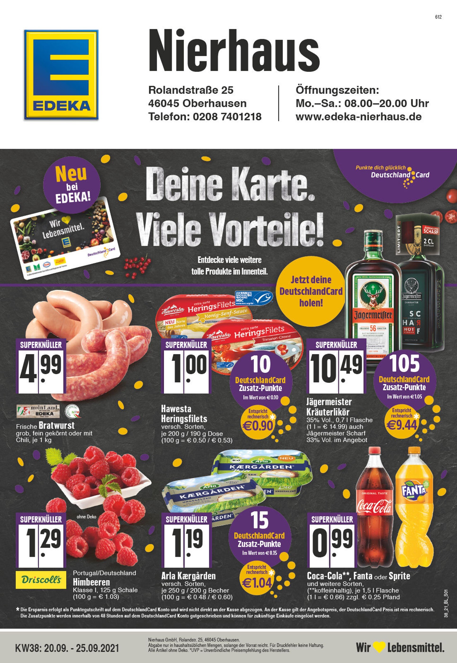 EDEKA Prospekt für Oberhausen mit 32 Seiten EDEKA Prospekt für Oberhausen: "Aktuelle Angebote", 32 Seiten, 20.09.2021 - 25.09.2021