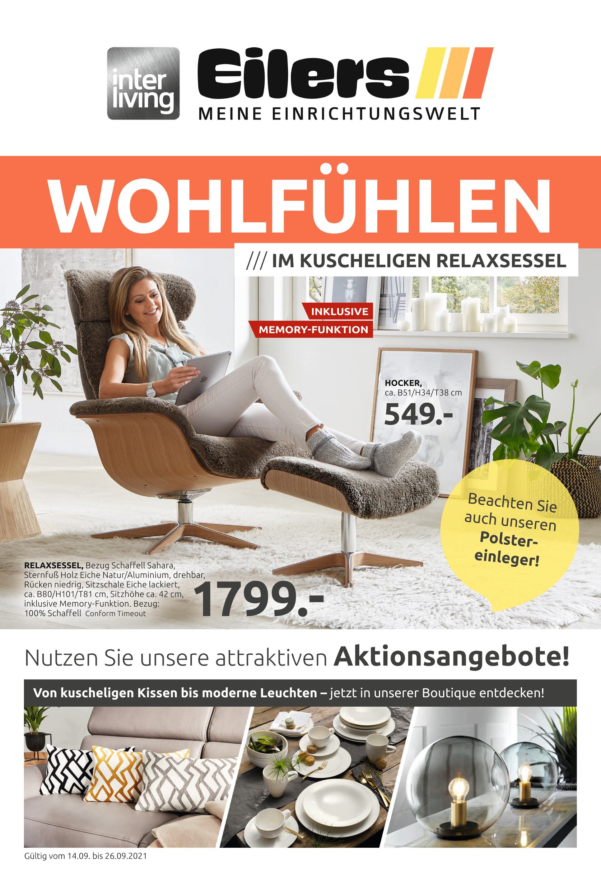 Möbel Eilers Prospekt für Oldenburg mit 32 Seiten Möbel Eilers Prospekt für Oldenburg: "WOHLFÜHLEN", 32 Seiten, 14.09.2021 - 26.09.2021