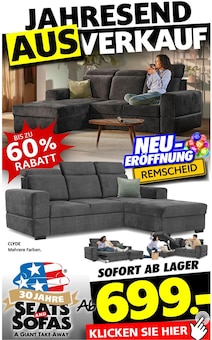 Aktueller Seats and Sofas Remscheid Prospekt "NEUERÖFFNUNG REMSCHEID" mit 1 Seite