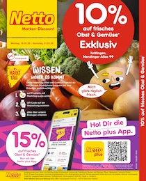 Netto Marken-Discount Prospekt für Tuttlingen: "10% auf Obst & Gemüse", 2 Seiten, 16.02.2026 - 21.02.2026