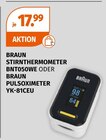 STIRNTHERMOMETER BNT050WE im Müller Prospekt STIRNTHERMOMETER BNT050WE von BRAUN im aktuellen Müller Prospekt für 17,99 €