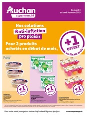 Catalogue Auchan Supermarché du moment, 03/10/2023 - 09/10/2023 Prospectus Auchan Supermarché en cours, "Nos solutions Ant-inflation pro plaisir",4 pages