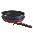 Poêle + wok avec poignée amovible - TEFAL - Stokomani à Béziers Poêle + wok avec poignée amovible - TEFAL en promo chez Stokomani Béziers à 34,99 €
