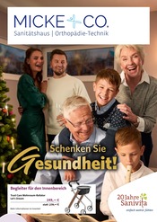 Micke & Co. oHG Sanitätshaus Orthopädie-Technik Sanitätshäuser Prospekt der aktuellen Woche mit 6 Seiten, gültig von 12.11.2025 bis 31.01.2026, in Ibbenbüren und Umgebung Aktueller Micke & Co. oHG Sanitätshaus Orthopädie-Technik Sanitätshäuser Prospekt in Ibbenbüren und Umgebung, "Schenken Sie Gesundheit!" mit 6 Seiten, 12.11.2025 - 31.01.2026