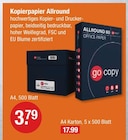 Kopierpapier Allround im V-Markt Prospekt Kopierpapier Allround von im aktuellen V-Markt Prospekt für 3,79 €