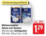 Sahne zum Kochen Angebote von Weihenstephan bei EDEKA Neunkirchen für 1,29 €