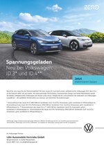 Volkswagen Prospekt für Bonn mit 2 Seiten Volkswagen Prospekt für Bonn: "Spannungsgeladen", 2 Seiten, 27.03.2021 - 23.04.2021