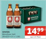 Münchner Hell Angebote von SPATEN bei Getränke Oase Unna für 14,99 €