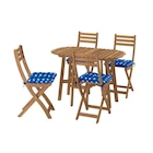 Klapptisch+4 Klappstühle/außen faltbar dunkelbraun/Klösan dunkelblau von ASKHOLMEN im aktuellen IKEA Prospekt für 262,96 €