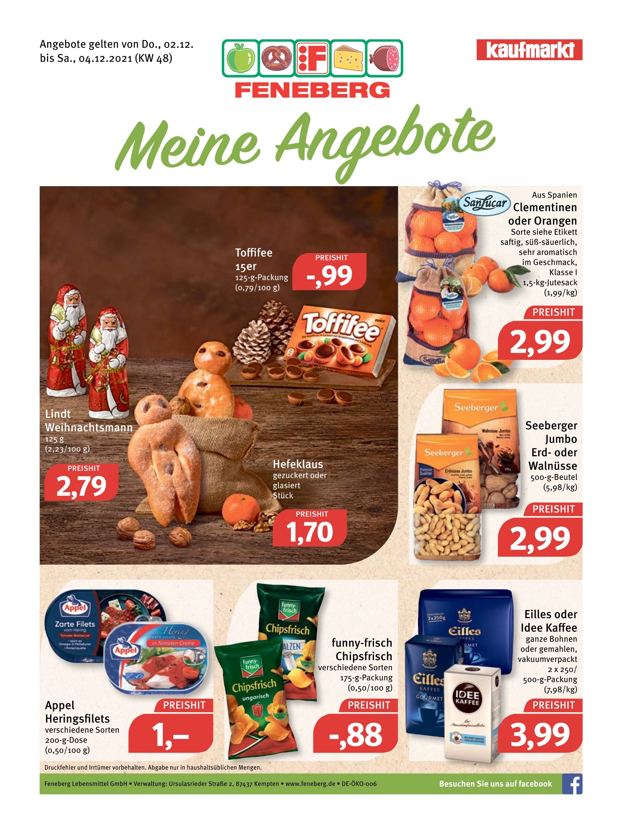 Feneberg Prospekt für Augsburg mit 20 Seiten Feneberg Prospekt für Augsburg: "FENEBERG. Meine Angebote", 20 Seiten, 02.12.2021 - 04.12.2021